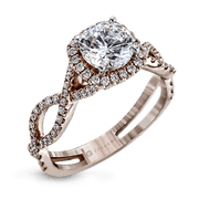 ZR629 Engagement Ring in 14k Gold with Diamonds