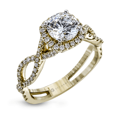 ZR629 Engagement Ring in 14k Gold with Diamonds