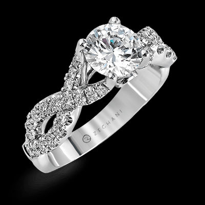 ZR670 Engagement Ring in 14k Gold with Diamonds