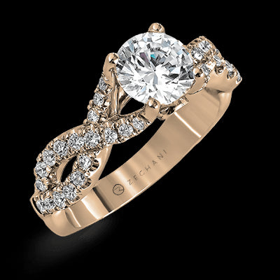 ZR670 Engagement Ring in 14k Gold with Diamonds