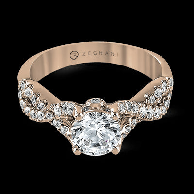 ZR670 Engagement Ring in 14k Gold with Diamonds