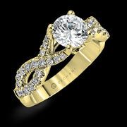 ZR670 Engagement Ring in 14k Gold with Diamonds