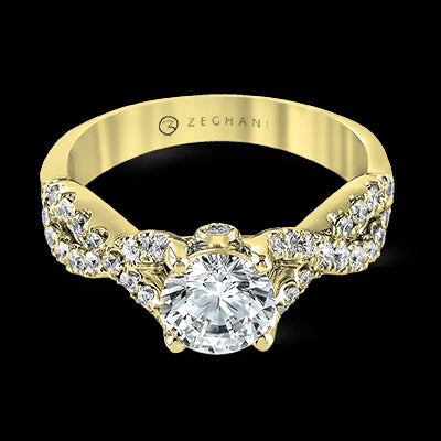 ZR670 Engagement Ring in 14k Gold with Diamonds