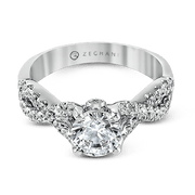 ZR670 Engagement Ring in 14k Gold with Diamonds