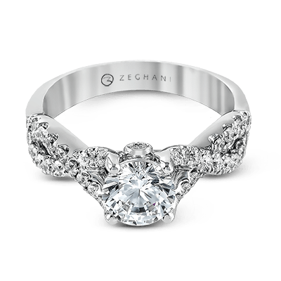 ZR670 Engagement Ring in 14k Gold with Diamonds