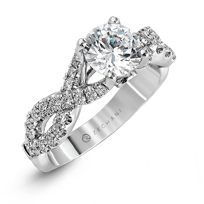 ZR670 Engagement Ring in 14k Gold with Diamonds