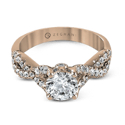 ZR670 Engagement Ring in 14k Gold with Diamonds