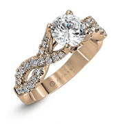 ZR670 Engagement Ring in 14k Gold with Diamonds