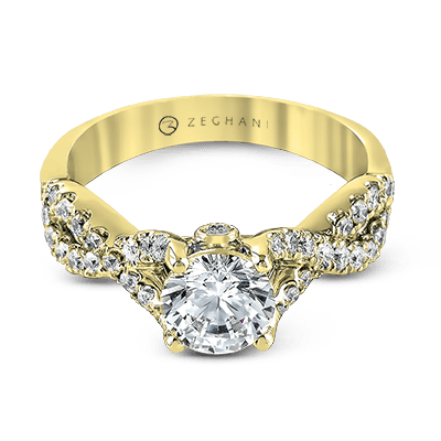 ZR670 Engagement Ring in 14k Gold with Diamonds