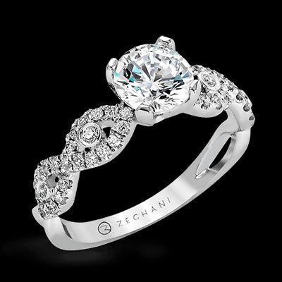 ZR737 Engagement Ring in 14k Gold with Diamonds
