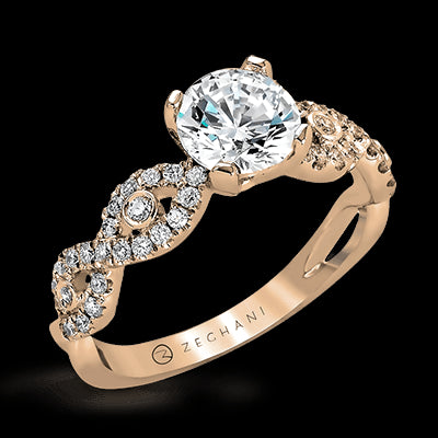 ZR737 Engagement Ring in 14k Gold with Diamonds