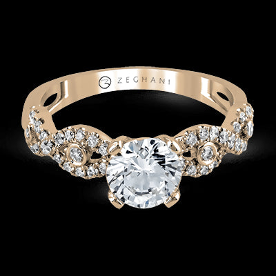 ZR737 Engagement Ring in 14k Gold with Diamonds