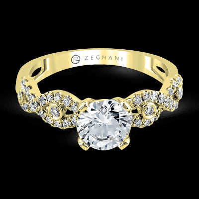 ZR737 Engagement Ring in 14k Gold with Diamonds