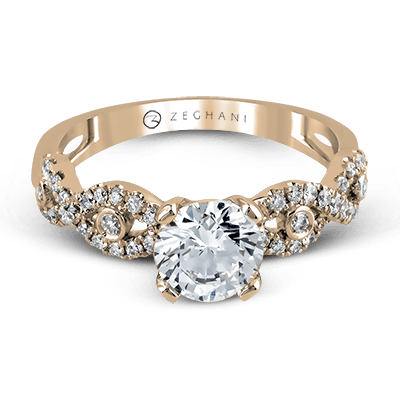 ZR737 Engagement Ring in 14k Gold with Diamonds