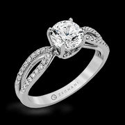 ZR738 Engagement Ring in 14k Gold with Diamonds