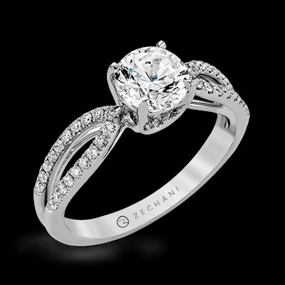 ZR738 Engagement Ring in 14k Gold with Diamonds