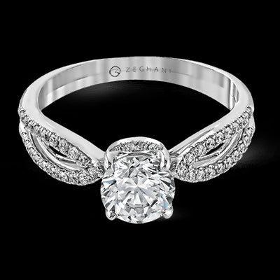 ZR738 Engagement Ring in 14k Gold with Diamonds