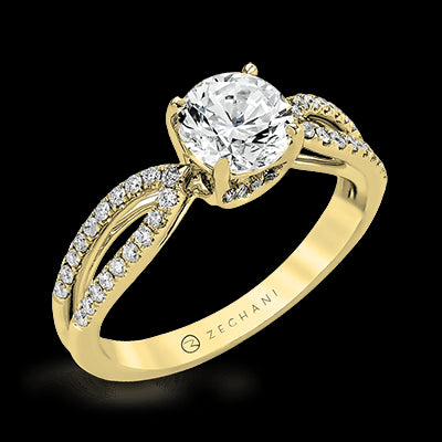 ZR738 Engagement Ring in 14k Gold with Diamonds