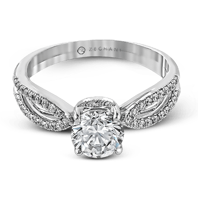 ZR738 Engagement Ring in 14k Gold with Diamonds
