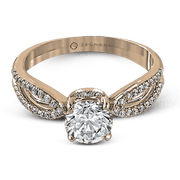 ZR738 Engagement Ring in 14k Gold with Diamonds