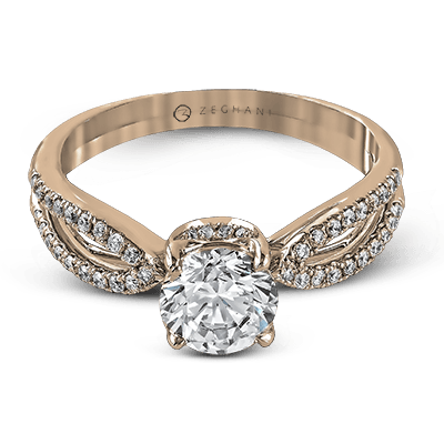 ZR738 Engagement Ring in 14k Gold with Diamonds