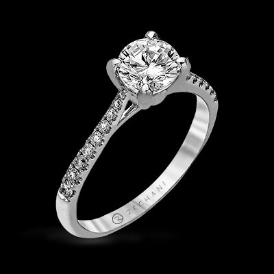 ZR752 Engagement Ring in 14k Gold with Diamonds