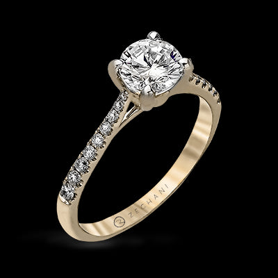 ZR752 Engagement Ring in 14k Gold with Diamonds