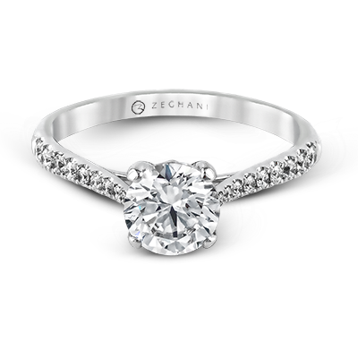 ZR752 Engagement Ring in 14k Gold with Diamonds