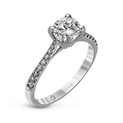 ZR752 Engagement Ring in 14k Gold with Diamonds