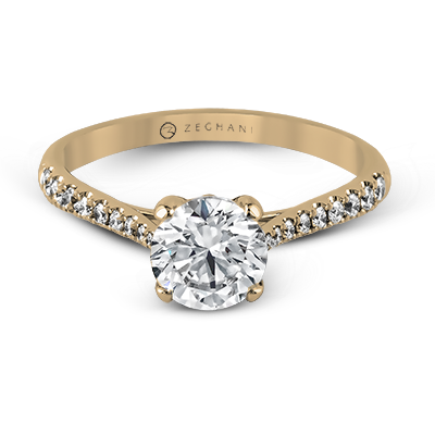 ZR752 Engagement Ring in 14k Gold with Diamonds