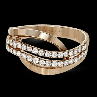 ZR815 Right Hand Ring in 14k Gold with Diamonds