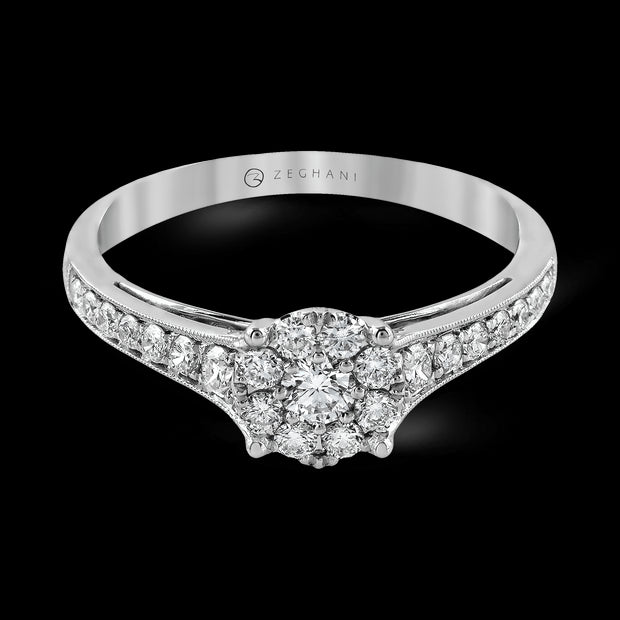 ZR827 Engagement Ring in 14k Gold with Diamonds