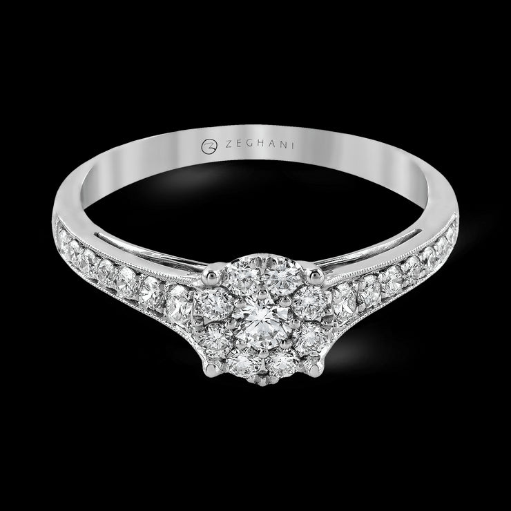 ZR827 Engagement Ring in 14k Gold with Diamonds