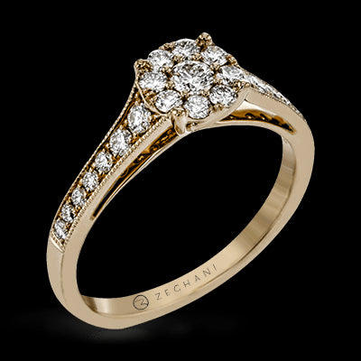 ZR827 Engagement Ring in 14k Gold with Diamonds