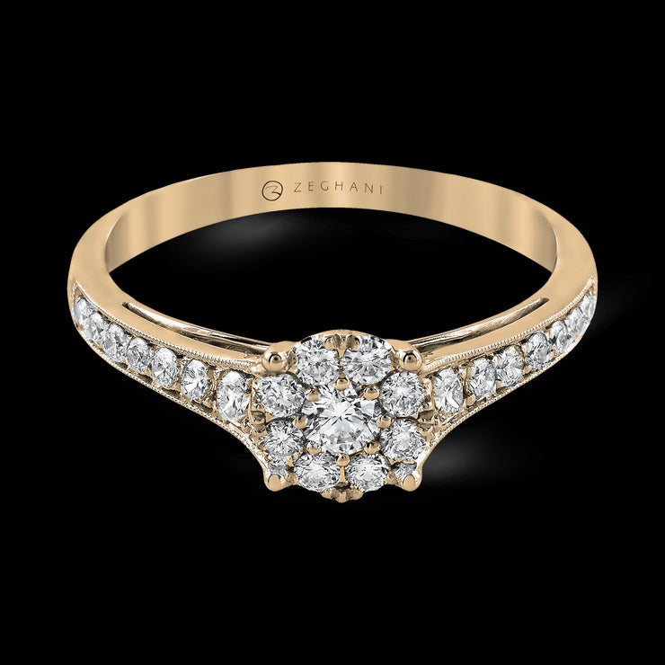 ZR827 Engagement Ring in 14k Gold with Diamonds