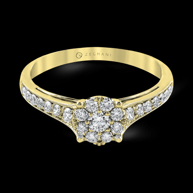 ZR827 Engagement Ring in 14k Gold with Diamonds
