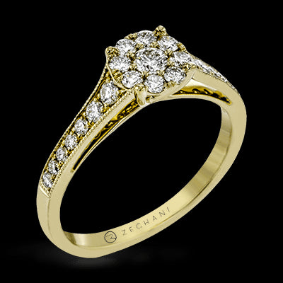 ZR827 Engagement Ring in 14k Gold with Diamonds