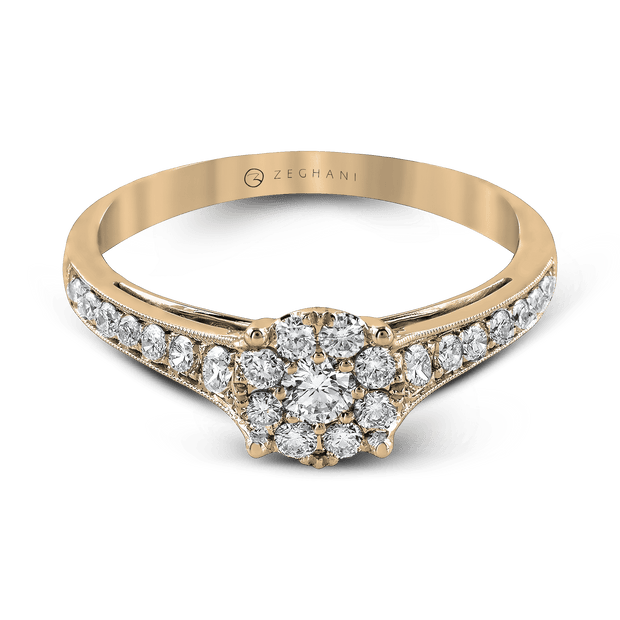 ZR827 Engagement Ring in 14k Gold with Diamonds