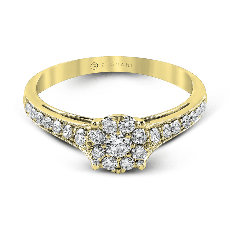 ZR827 Engagement Ring in 14k Gold with Diamonds