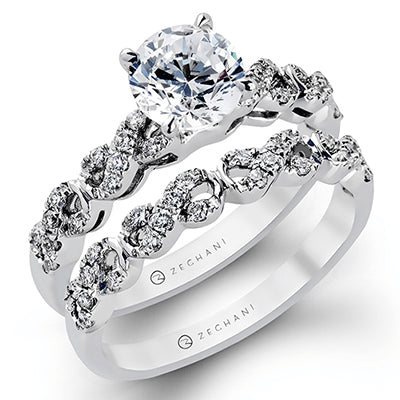 ZR868 Wedding Set in 14k Gold with Diamonds