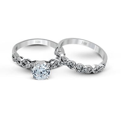 ZR868 Wedding Set in 14k Gold with Diamonds