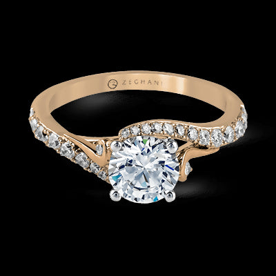 ZR874 Engagement Ring in 14k Gold with Diamonds