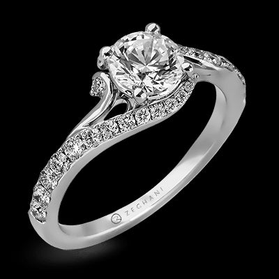 ZR874 Engagement Ring in 14k Gold with Diamonds