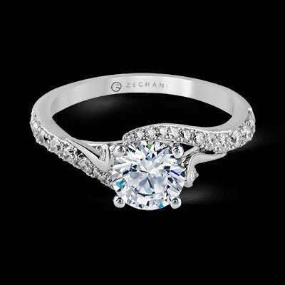ZR874 Engagement Ring in 14k Gold with Diamonds