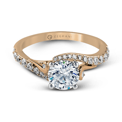 ZR874 Engagement Ring in 14k Gold with Diamonds