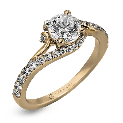 ZR874 Engagement Ring in 14k Gold with Diamonds