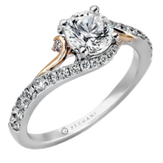 ZR874 Engagement Ring in 14k Gold with Diamonds