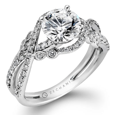 ZR876 Engagement Ring in 14k Gold with Diamonds