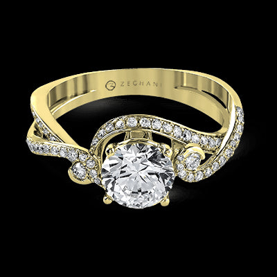 ZR880 Engagement Ring in 14k Gold with Diamonds