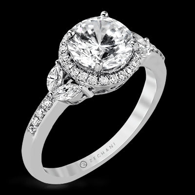 ZR909 Engagement Ring in 14k Gold with Diamonds
